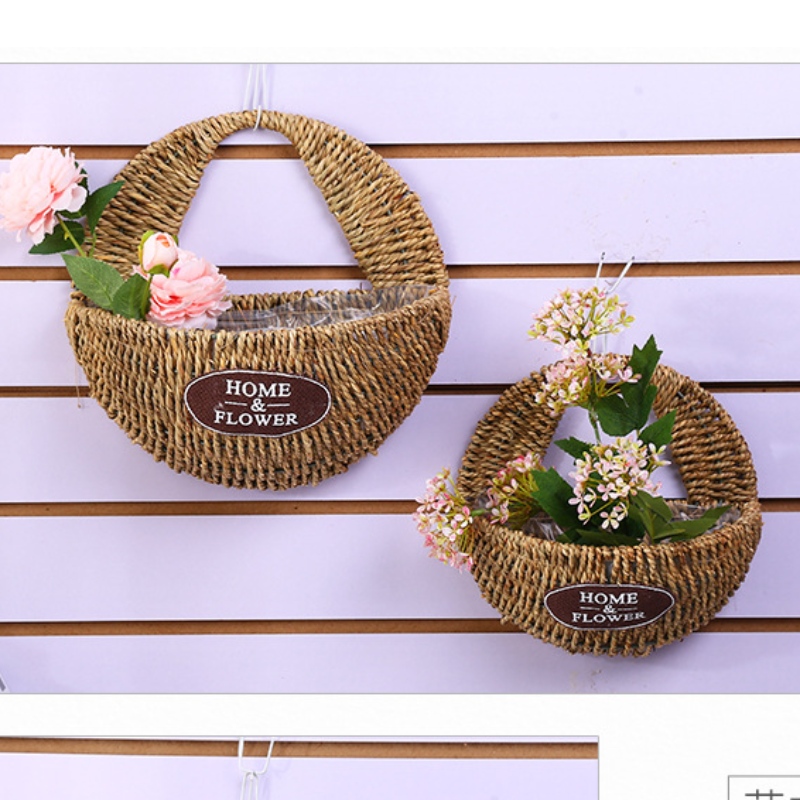 Set de 3 canastas de flores Seagrass para decoración del hogar